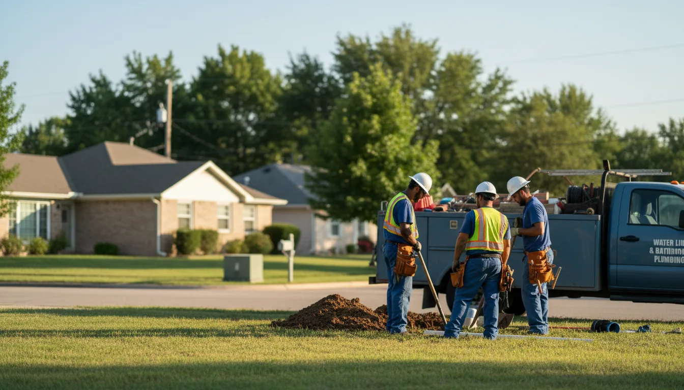 Residential water line and bathroom plumbing service in Upson, WI